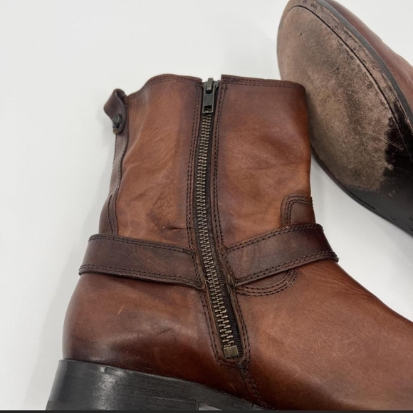 Frye Brown Leather Harness Boots Moto Western Riding  Boots Women's Size 10 - Picture 8 of 10